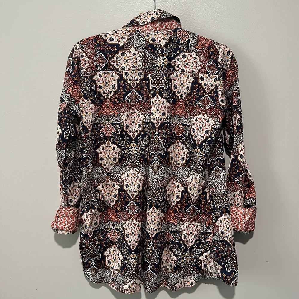 Foxcroft Wrinkle Free Patterned Button Down Shirt… - image 4